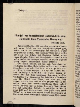 72-74, Manifest der Jungvlämischen National-Bewegung
