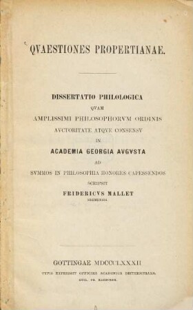 Quaestiones Propertianae