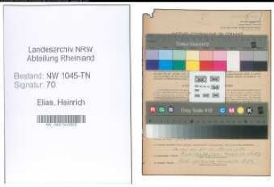 Entnazifizierung Heinrich Elias , geb. 01.06.1906 (Schlosser)