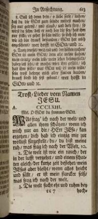 Trost-Lieder vom Namen Jesu.