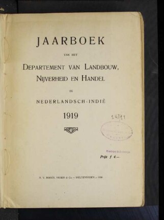 1919(1920): Jaarboek van het Department van Landbouw, Nijverheid en Handel in Nederlandsch-Indië