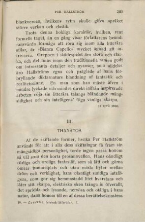 III. Thanatos.
