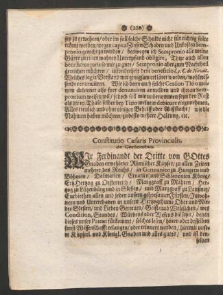 Constitutio Caesaris Provincialis, de Cessionibus.