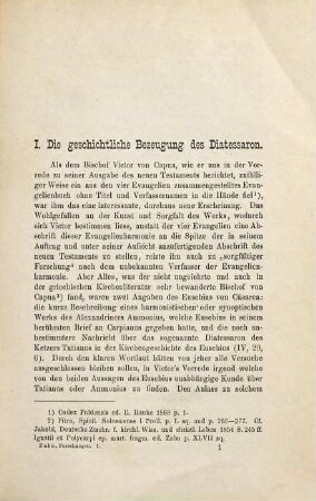 Forschungen zur Geschichte des neutestamentlichen Kanons und der altkirchlichen Literatur, 1. Tatian's Diatessaron