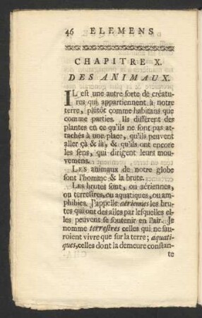 Chapitre X. Des Animaux