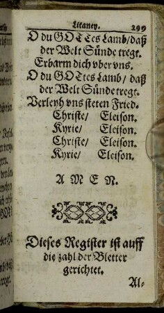 Dieses Register ist auff die zahl der Bletter gerichtet.