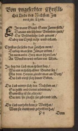 Von ungeferbter Christlicher Liebe des Nechsten.