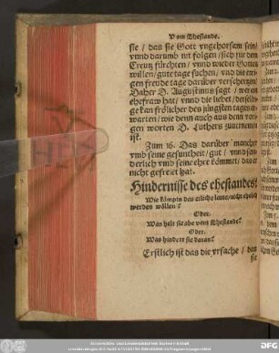 Hindernisse des ehestandes?