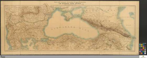 Karte des russisch-türkischen Kriegsschauplatzes in Europa und Asien