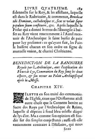 Benediction De La Banniere Royale [...] Chapitre XIV.