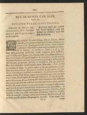 XLV. In Genes. Cap. XLIX. vers. 13. Ecclesia Terra Sebulonitica.