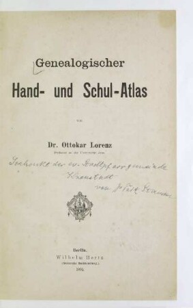Genealogischer Hand- und Schul-Atlas