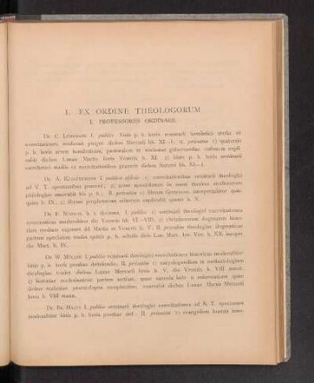 I. Ex Ordine Theologorum