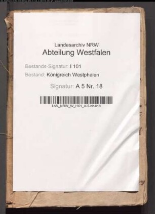 Nachweisungen vom Personalbestand der Stifte und Klöster im Weserdepartement