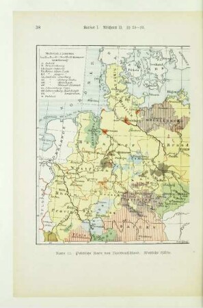Politische Karte von Norddeutschland. Westliche Hälfte