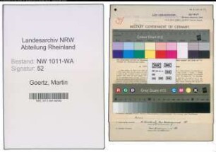 Entnazifizierung Martin Goertz , geb. 12.05.1892 (Vorarbeiter)