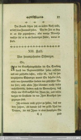 XIII. Fall. Von herumziehenden Schmerzen