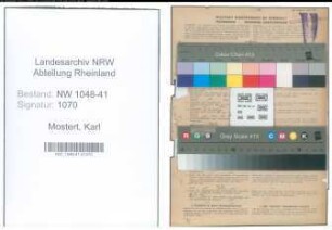 Entnazifizierung Karl Mostert , geb. 20.01.1910 (Elektriker)
