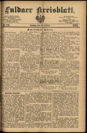 Ausgabe vom Dienstag, den 25. Oktober 1892.