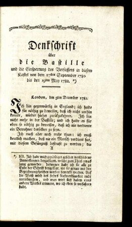 London, den 5ten December 1782.