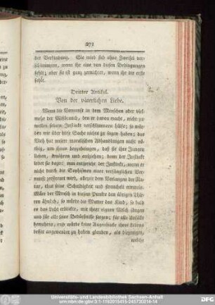 Dritter Artikel. Von der väterlichen Liebe.