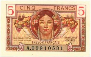 Geldschein, 5 Francs (FRF), 1947