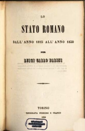 Lo stato romano dall' anno 1815 all' anno 1850, 2
