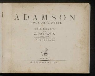 Adamson : Lieder ohne Worte