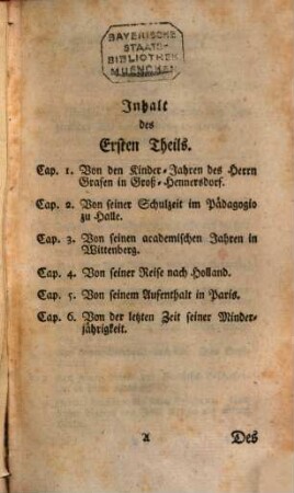 Leben des Herrn Nicolaus Ludwig Grafen und Herrn von Zinzendorf und Pottendorf, 1