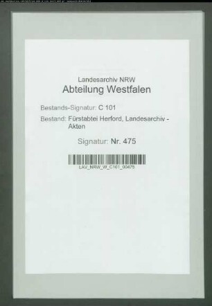 Verzeichnis der dem Stift Herford gehörenden Ländereien, Wiesen und Kämpe in und um Lemgo