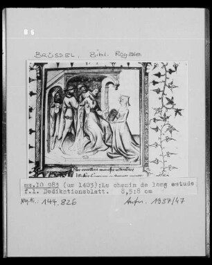 Ms 10983: Le chemin de long estude, fol. 1: Dedikationsblatt