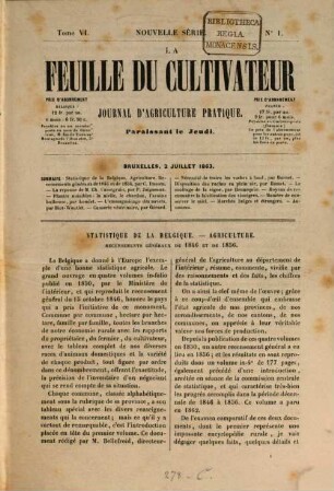 La Feuille du cultivateur. 6. 1863