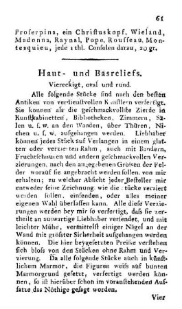 Haut- und Basreliefs