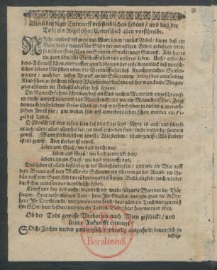 Ob der Todt gewisse Vorbotten nach Wien geschickt/ und seiner Ankunfft erinnert?
