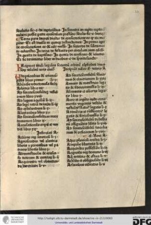 Incipiunt rubrice ff veteris A.