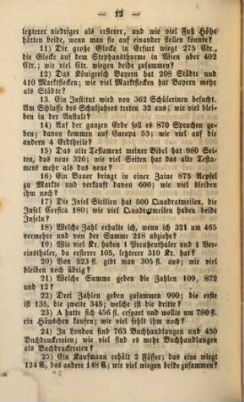 Uebungsstoff zum mündlichen Rechnen mit unbenannten und gleichbenannten ganzen Zahlen im Gebiete von 100 bis 1000