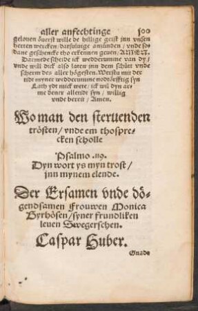 Wo men den stervenden trösten/ unde em thosprecken scholle