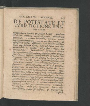 De Potestate Et Iuristictione Episcoporum.