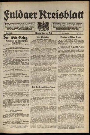 Ausgabe vom Montag, den 12. Juli 1915.
