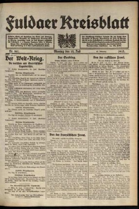 Ausgabe vom Montag, den 12. Juli 1915.