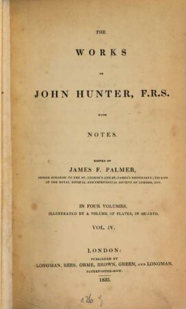 The Works of John Hunter : with notes, 4 (1835)