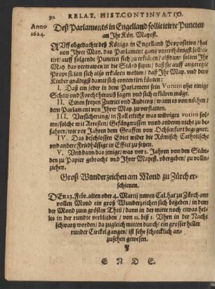 Deß Parlaments in Engelland sollicitirte Puncten an Ihr. Kön. Mayest.