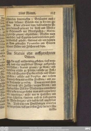 Von Statuis oder auffgerichteten Bildern.