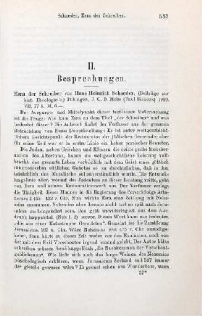 565-567 [Rezension] Schaeder, Hans Heinrich, Esra der Schreiber