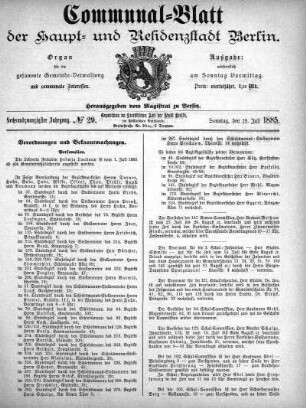 1885,29: No. 29, 19. Juli 1885