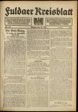 Ausgabe vom Montag, den 22. Juli 1918.