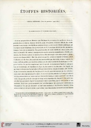 Étoffes historiées, second mémoire