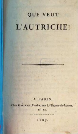 Que vent l'Autriche?