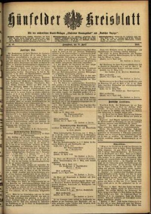 Ausgabe vom Samstag, den 13. April 1912.