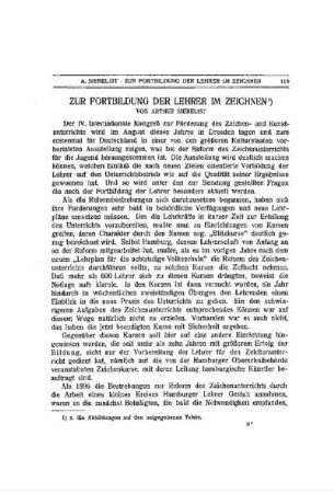 Zur Fortbildung der Lehrer im Zeichnen